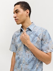 JACK & JONES Blue Short Sleeve Printed Shirt - Image 3 of 7