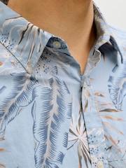 JACK & JONES Blue Short Sleeve Printed Shirt - Image 5 of 7