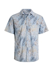 JACK & JONES Blue Short Sleeve Printed Shirt - Image 6 of 7
