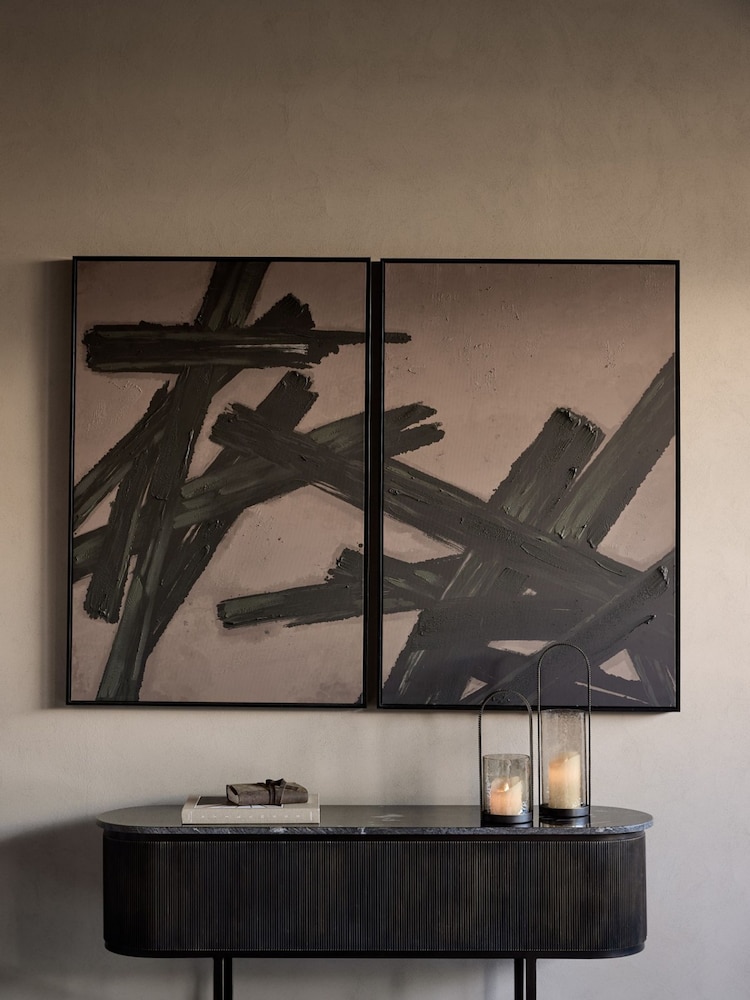 Libra Interiors Taupe Black Impasto Brushstrokes Taupe Set of 2 Framed Canvas Wall Art - Image 1 of 5 Libra Interiors Taupe Black Impasto Brushstrokes Taupe Set of 2 Framed Canvas Wall Art - Image 1 of 5