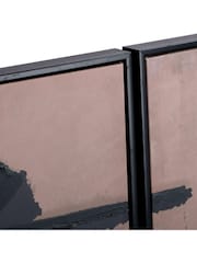 Libra Interiors Taupe Black Impasto Brushstrokes Taupe Set of 2 Framed Canvas Wall Art - Image 4 of 5