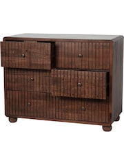 Libra Interiors Brown Carmel Wooden 6 Drawer Chest with Marble Top - Image 2 of 6