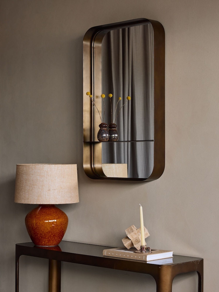 Libra Interiors Smoked gold effect Santa Monica Wall Mirror Medium - Image 1 of 3