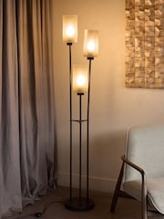 Libra Interiors Black Trivia 3 Light Floor Glass Lamp - Image 1 of 5