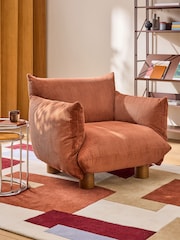 MADE.COM Nutmeg Orange Corduroy Jude Accent Chair - Image 1 of 5