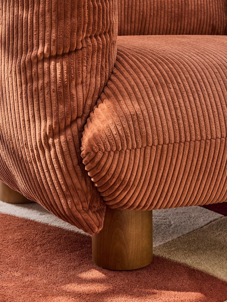 MADE.COM Nutmeg Orange Corduroy Jude Accent Chair - Image 5 of 5 MADE.COM Nutmeg Orange Corduroy Jude Accent Chair - Image 5 of 5