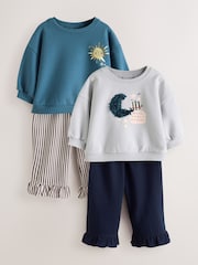 Blue Moon - Sweatshirt and Frill Trousers Set 2 Pack (3mths-7yrs) - Attēls 1 no 8