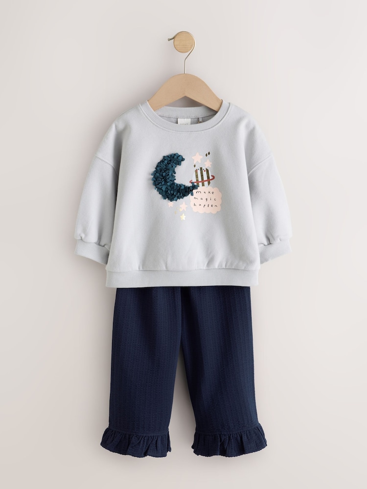 Blue Moon - Sweatshirt and Frill Trousers Set 2 Pack (3mths-7yrs) - Attēls 2 no 8