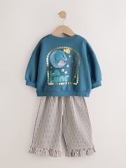 Blue Moon - Sweatshirt and Frill Trousers Set 2 Pack (3mths-7yrs) - Attēls 5 no 8