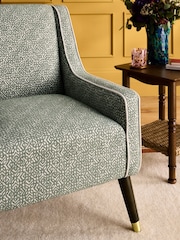 Nina Campbell Lattice Geo Sage Green Rosebury Accent Chair - Image 2 of 7