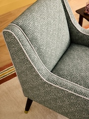 Nina Campbell Lattice Geo Sage Green Rosebury Accent Chair - Image 3 of 7