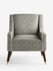 Nina Campbell Lattice Geo Sage Green Rosebury Accent Chair - Image 4 of 7
