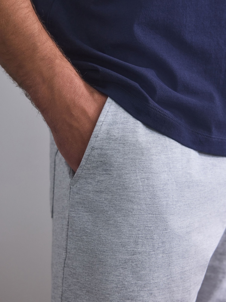 Dəniz/grey Marl - qısaqol formalı Pyjamas Set - 7şəkildən 7 şəkil
