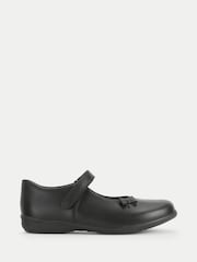 Start-Rite Black Ribbon Rip-Tape Single Bar Smart Bow Detailed School Shoes - Image 1 of 6