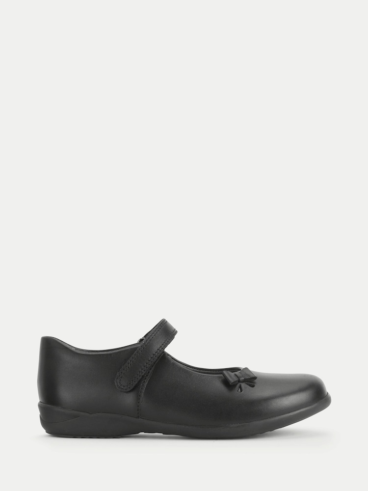 Start-Rite Black Ribbon Rip-Tape Single Bar Smart Bow Detailed School Shoes - Image 1 of 6 Start-Rite Black Ribbon Rip-Tape Single Bar Smart Bow Detailed School Shoes - Image 1 of 6