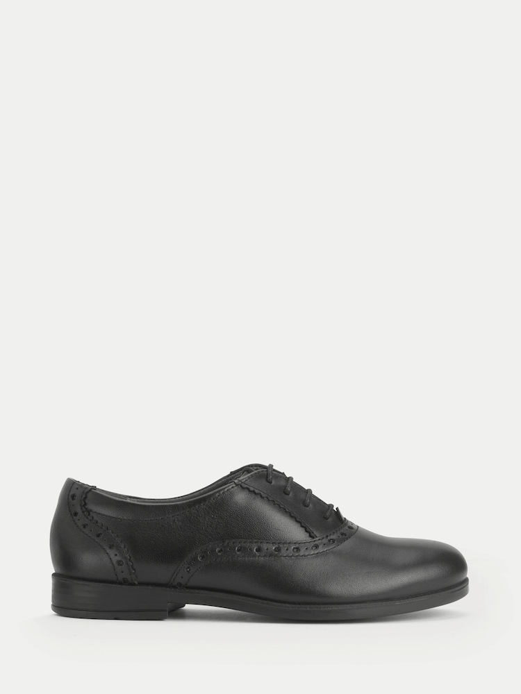 Start-Rite Black Leather Standard Fit Hermione Patent Lace-Up Oxford Style Closed Shoes - Image 1 of 6