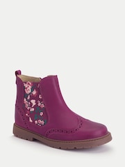 Start Rite Red Patent Leather Zip-Up Chelsea Boots - Image 3 of 6