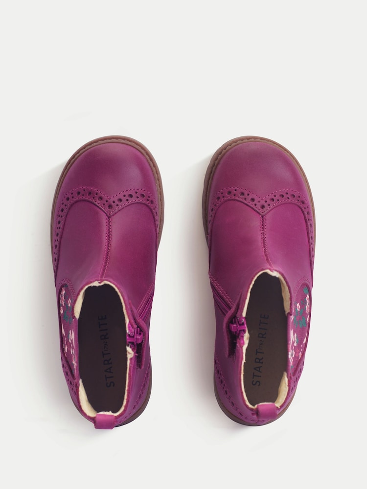 Start Rite Red Patent Leather Zip-Up Chelsea Boots - Image 6 of 6 Start Rite Red Patent Leather Zip-Up Chelsea Boots - Image 6 of 6