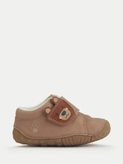 Start-Rite Brown Bear Hug Babies Rip-Tape Closed Pre-Walker Shoes With Bear Motif - Image 1 of 6