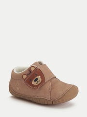 Start-Rite Brown Bear Hug Babies Rip-Tape Closed Pre-Walker Shoes With Bear Motif - Image 3 of 6