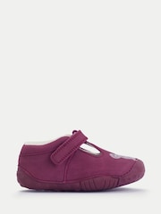 Start-Rite Purple Squish T-Bar Barefoot Friendly Scuff Protected Baby Pre-Walker Shoes with Mouse Motif - Image 1 of 6
