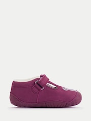 Start-Rite Purple Squish T-Bar Barefoot Friendly Scuff Protected Baby Pre-Walker Shoes with Mouse Motif - Image 2 of 6