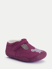 Start-Rite Purple Squish T-Bar Barefoot Friendly Scuff Protected Baby Pre-Walker Shoes with Mouse Motif - Image 3 of 6