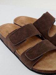 Threadbare Brown Faux Suede Two Strap Sandals - Image 3 of 4