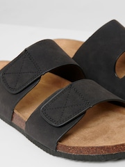 Threadbare Black Faux Suede Two Strap Sandals - Image 2 of 4
