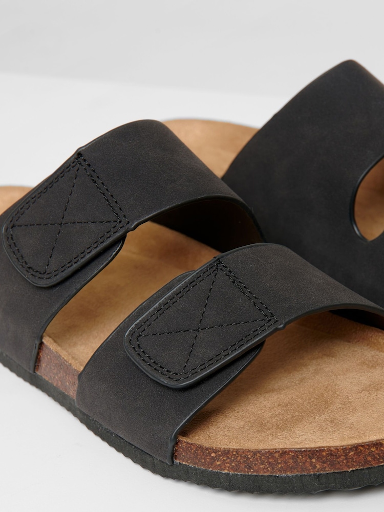 Threadbare Black Faux Suede Two Strap Sandals - Image 2 of 4