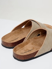 Threadbare Beige Faux Suede Cross Strap Sandals - Image 4 of 4