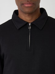 Threadbare Black Quarter Zip Collared Sweatshirt - Image 4 of 4