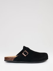 Threadbare Black Faux Suede Mule Sandals - Image 1 of 4