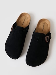 Threadbare Black Faux Suede Mule Sandals - Image 2 of 4