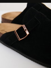 Threadbare Black Faux Suede Mule Sandals - Image 4 of 4
