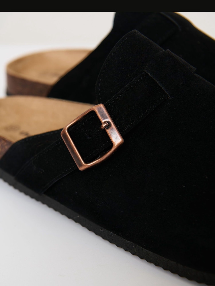 Threadbare Black Faux Suede Mule Sandals - Image 4 of 4