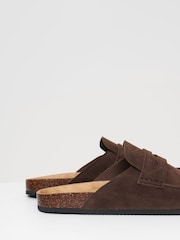 Threadbare Brown Faux Suede Penny Loafer Sandals - Image 3 of 4
