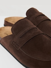 Threadbare Brown Faux Suede Penny Loafer Sandals - Image 4 of 4