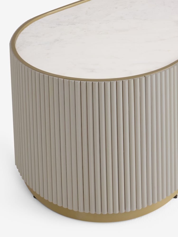 Light Grey Valencia Mango Wood Large Coffee Table - Image 7 of 7 Light Grey Valencia Mango Wood Large Coffee Table - Image 7 of 7