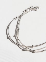 Silver Tone Stainless Steel Waterproof Layered Ball Bracelet - Image 2 of 3