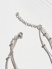 Silver Tone Stainless Steel Waterproof Layered Ball Bracelet - Image 3 of 3