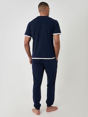 Threadbare Blue Cotton Mock Layer Pyjamas Set - Image 2 of 4