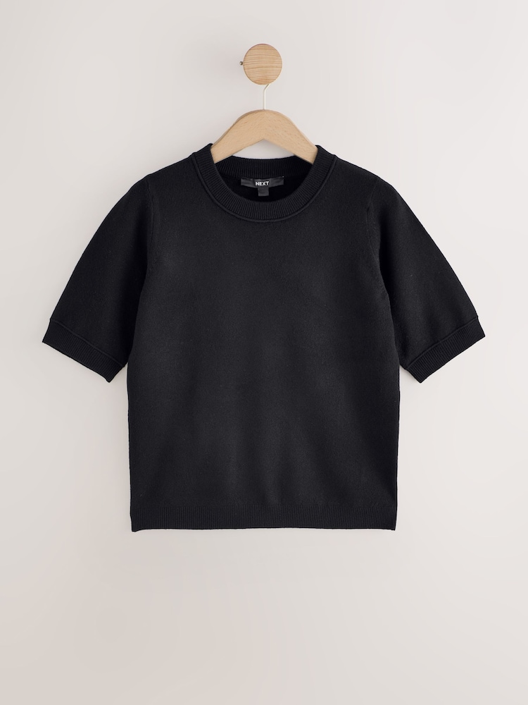 Itim - Supersoft Short Sleeve Knitted Jumper - Larawan 1 ng 3