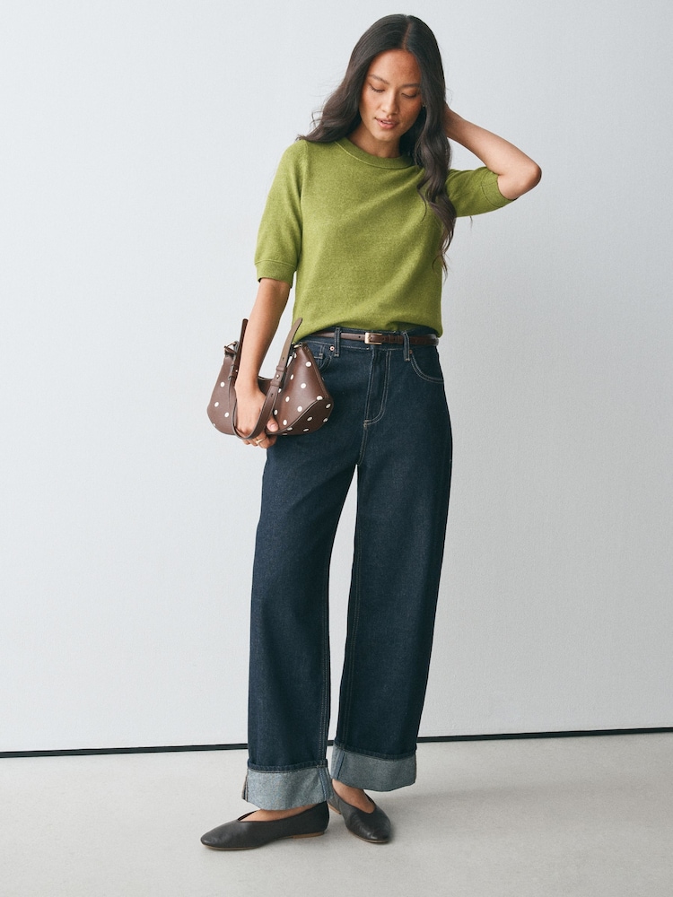 Green Supersoft Short Sleeve Knitted Jumper - Image 2 of 7