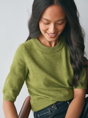 Green Supersoft Short Sleeve Knitted Jumper - Image 4 of 7