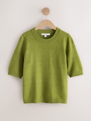 Green Supersoft Short Sleeve Knitted Jumper - Image 5 of 7
