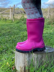 Pink - Start Rite Mudbuster Chunky Pull On Study Wellies with Elasticated Top - Bild 1 von 4