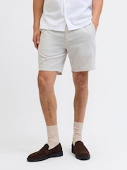 Gris - JACK & JONES Regular Fit Linen Blend Shorts - Imagen 1 de 5