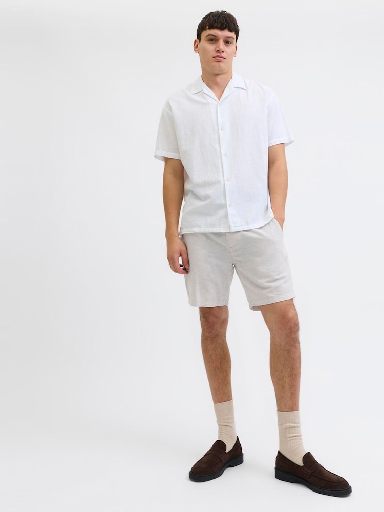 Gris - JACK & JONES Regular Fit Linen Blend Shorts - Imagen 2 de 5