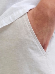 Gris - JACK & JONES Regular Fit Linen Blend Shorts - Imagen 4 de 5